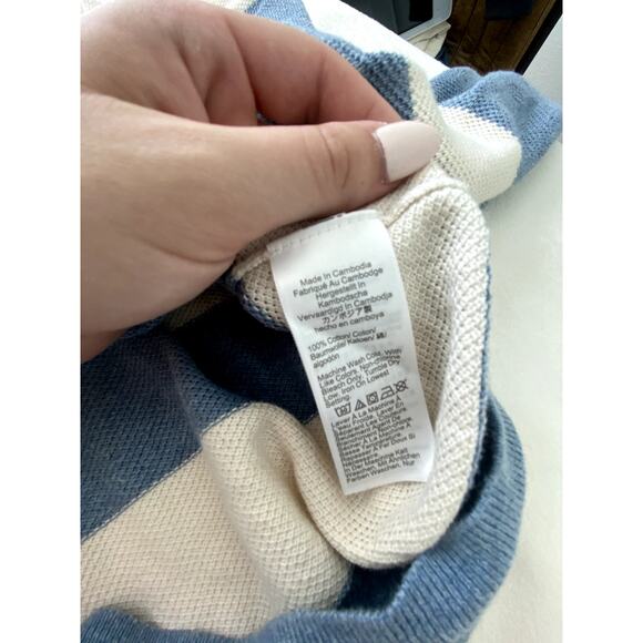 Mens J.Crew Cotton Piqué-Stitch Striped Sweater Size Medium - Picture 8 of 8